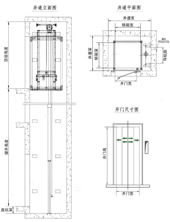 液压别墅电梯图纸